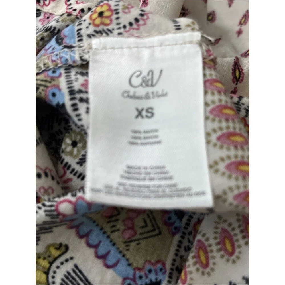 Chelsa & Violet Women’s Boho Tunic Dress Multicolor Size XS All Over Print Y2K - Picture 9 of 10